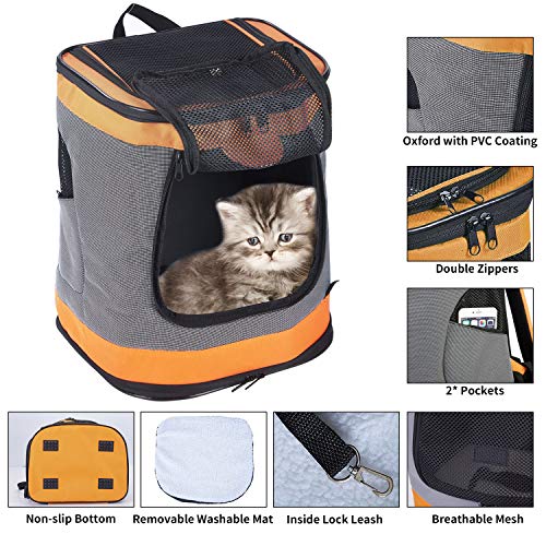 Petcomer SBC5148 - Mochila Plegable para Perros y Gatos (Talla única), Color Naranja