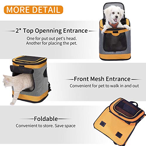 Petcomer SBC5148 - Mochila Plegable para Perros y Gatos (Talla única), Color Naranja