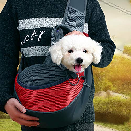 PETCUTE Bolsa para Perros pequeños y medianos Transportín para Perros Bolsa Bandolera de Transporte para Perros de Viaje