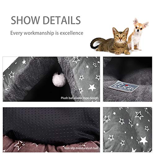 PETCUTE Cama para Gatos Cueva Casas para Gatos Perros pequeños Cama Cueva para Perros Suave y cómoda