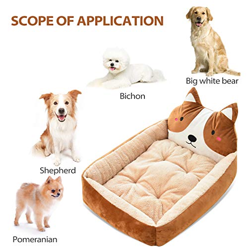 PETCUTE Cama para Mascotas Grandes Lavable Sofá Perro Suave Impermeable Cama para Gato y Perros Medianos,con Cojín Felpa Extraíble