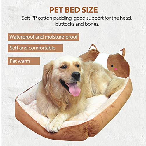 PETCUTE Cama para Mascotas Grandes Lavable Sofá Perro Suave Impermeable Cama para Gato y Perros Medianos,con Cojín Felpa Extraíble