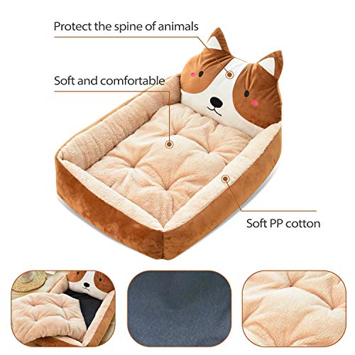 PETCUTE Cama para Mascotas Grandes Lavable Sofá Perro Suave Impermeable Cama para Gato y Perros Medianos,con Cojín Felpa Extraíble