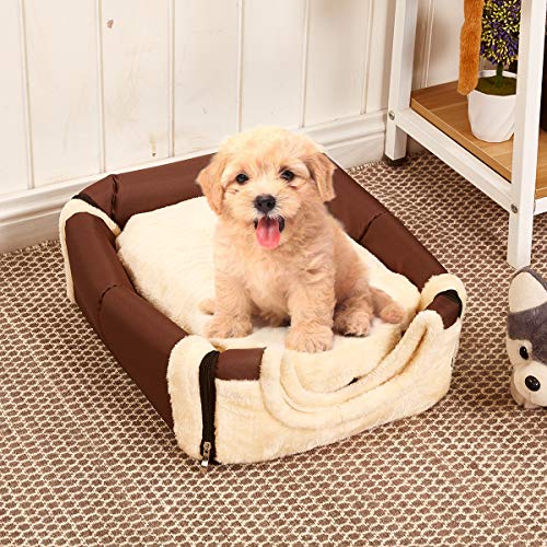 PETCUTE Casa Cama para Perros Casa para Mascotas Caseta para Perro Gato Interior con Cojín removible