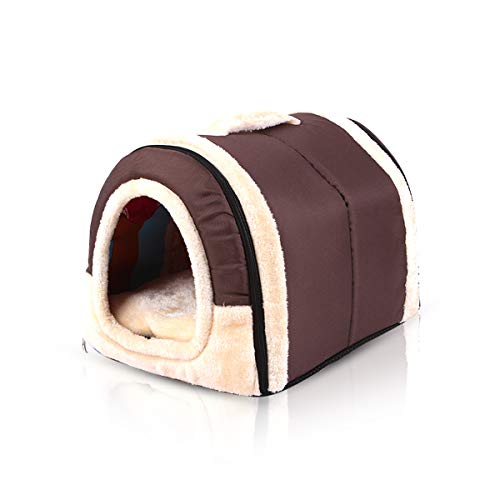 PETCUTE Casa Cama para Perros Casa para Mascotas Caseta para Perro Gato Interior con Cojín removible