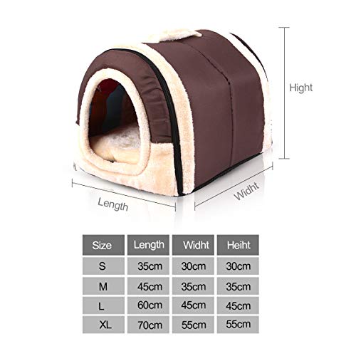 PETCUTE Casa Cama para Perros Casa para Mascotas Caseta para Perro Gato Interior con Cojín removible