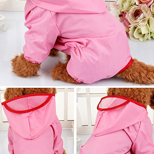 PETCUTE Chubasquero para Perros Chaqueta Impermeable para Mascota Ropa Chubasqueros con Capucha para Medianas y Grandes Perros