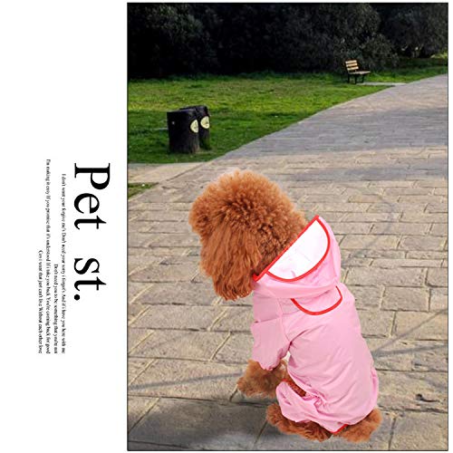 PETCUTE Chubasquero para Perros Chaqueta Impermeable para Mascota Ropa Chubasqueros con Capucha para Medianas y Grandes Perros