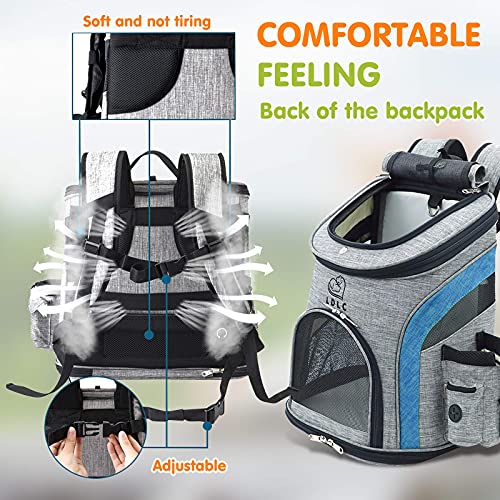 PETCUTE Mochila para Perros Pequeños Transpirable Bolsa Transportar Gatos Adjustable Mochila Mascotas Carga Máxima 16lbs para Viajar en Tren/automóvil/Restaurante/avión