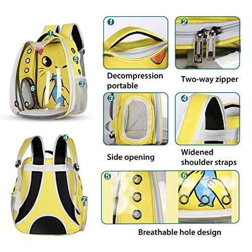 PETCUTE Mochila Perro Pequeños Bolsa para Transportar Gatos Transpirable Mochila Cápsula para Mascotas Viajes Senderismo Camping