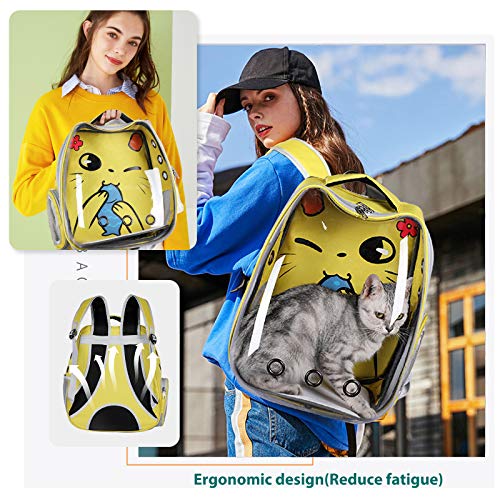 PETCUTE Mochila Perro Pequeños Bolsa para Transportar Gatos Transpirable Mochila Cápsula para Mascotas Viajes Senderismo Camping