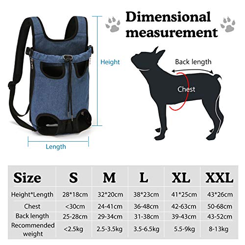 PETCUTE Mochilas para transportador Perros Grandes y Medianas Piernas Bolsa de Transporte para Mascotas Gatos Ajustable para para Caminatas, Viajes