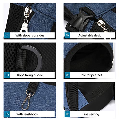 PETCUTE Mochilas para transportador Perros Grandes y Medianas Piernas Bolsa de Transporte para Mascotas Gatos Ajustable para para Caminatas, Viajes