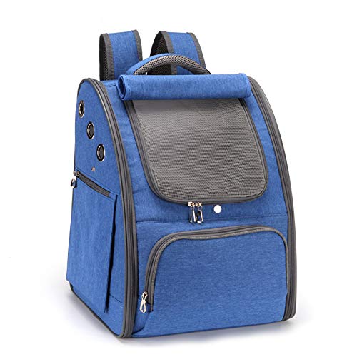 PETCUTE Transportin Gato Mochila Perro Pequeños Bolsa para Transportar Gatos Transpirable Viaje Mochila para Llevar Perros Gato Azul