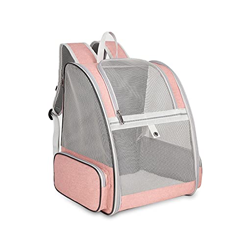 PETCUTE Transportin Gato,Plegable Mochilas para Gatos y Perro,Malla Completa Transpirable Bolsa Transporte con Estructura de Alambre, Transportin Estable para Viaje Aprobada por Aerolínea Rosa