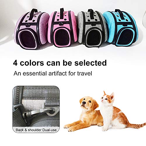 PETCUTE Transportín Perro Gato Transportín Perro Plegable Viaje Bolsa por Perro Pequeños medianos Mascota Portaperros Perritos Transporte Respirable Pet Carrier