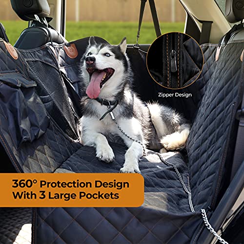 Peteast Funda Coche Perro: 2 en 1 Protector Coche Perros Asiento con Ventana, Manta Perro Coche para Maletero Impermeable Antideslizante para SUV Automóvil