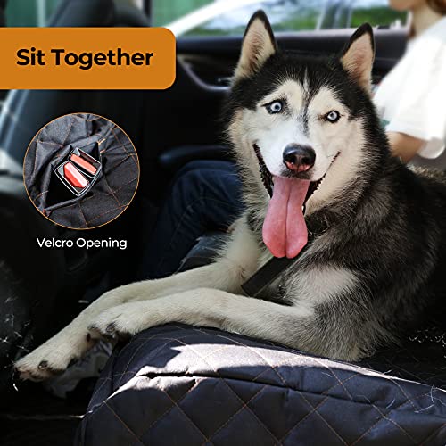 Peteast Funda Coche Perro: 2 en 1 Protector Coche Perros Asiento con Ventana, Manta Perro Coche para Maletero Impermeable Antideslizante para SUV Automóvil