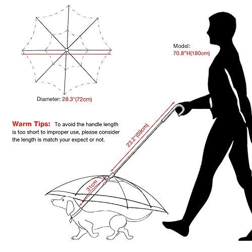 PETEMOO Perro Paraguas con Cuerda para hundegehen al Aire Libre (Nieve/Lluvia)