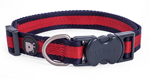 Petface Collar de Perro con patrón de Rayas escarlatas, XS