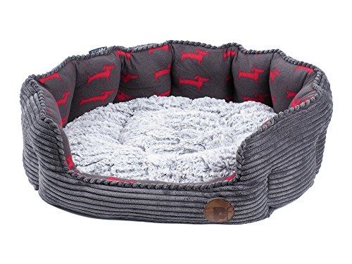 Petface Deli Bamboo and Jumbo - Cama de cordón para Perros y Gatos, tamaño Grande, Color Gris