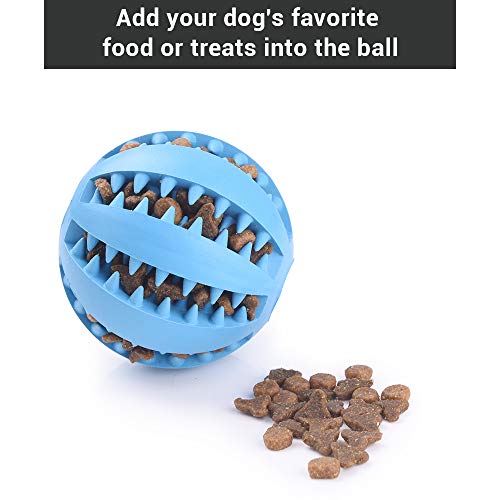 PetInn Pelota de Juguete, Bola de Comida para Perros de Goma Resistente a Mordeduras no Tóxicas,para Limpieza de Dientes, Interactivos de Entrenamiento,Juego de Ejercicios,Bola de Entrenamiento IQ.