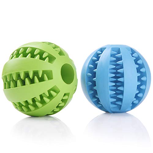 PetInn Pelota de Juguete, Bola de Comida para Perros de Goma Resistente a Mordeduras no Tóxicas,para Limpieza de Dientes, Interactivos de Entrenamiento,Juego de Ejercicios,Bola de Entrenamiento IQ.