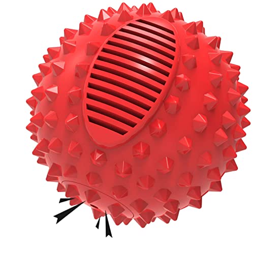 PETIZER Juguete de bola para perros Squeaky para masticar agresivo, indestructible, duradero, para perros grandes, masticar bolas con punta | Juguete de goma flotante para razas medianas y grandes