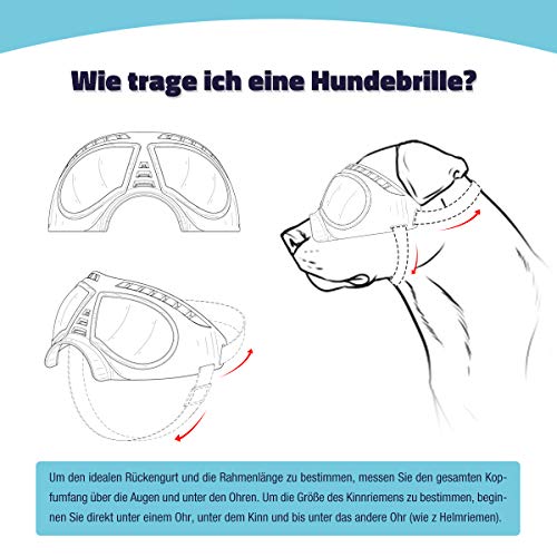 PETLESO Gafas de sol para perros, protección ocular, para perros grandes, para actividades al aire libre, color negro