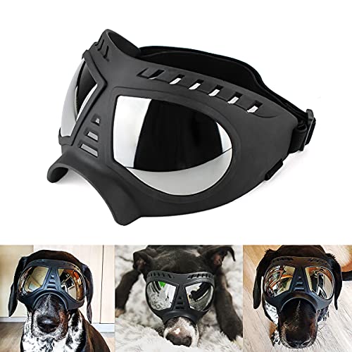 PETLESO Gafas de sol para perros, protección ocular, para perros grandes, para actividades al aire libre, color negro