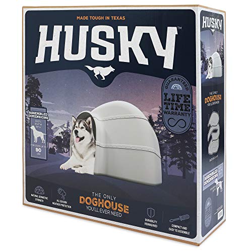 Petmate Husky - Casa para perros de hasta 90 libras, color gris