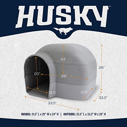 Petmate Husky - Casa para perros de hasta 90 libras, color gris