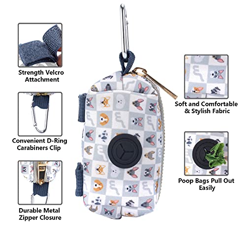 Petotw Dispensador Bolsas Cacas Perro,Dispensador de Bolsa para Perros con Mosquetón,Dispensador de Bolsas para Excrementos para Cualquier Correa y Bolsa Caca con Un Bolsa de Caca Gratis (Gris)