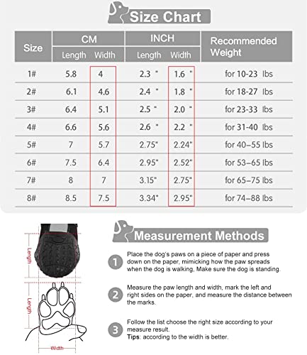 Petotw Zapatos Impermeables para Perros Botas Antideslizantes para Perros Protector de Pata con Tira Reflectante Botas para Perros Medios y Grandes 4 Piezas (XL, Negro, 6#)