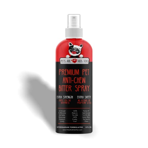 Pets Are Kids Too Spray Anti Chew para adiestramiento de Perros: Aerosol Amargo para no Masticar y Disuasivo de Mascotas para Perros y Gatos (1 Botella)