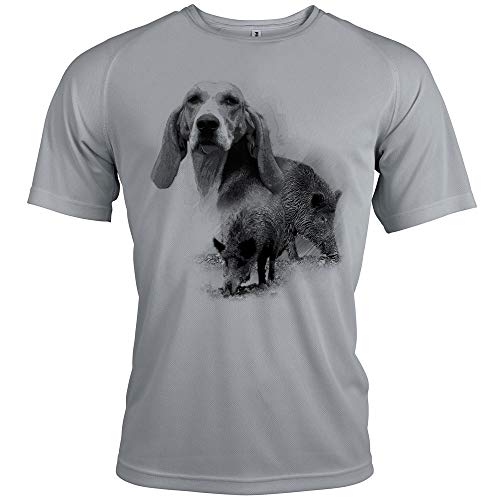 Pets-easy - Camiseta de caza con diseño de perro angló-francés [con texto personalizable]