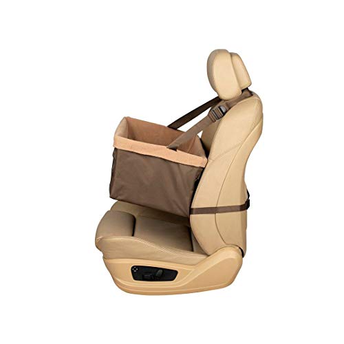 PetSafe Asiento de Seguridad para Perros Solvit - Hasta 8.1 kg - Para Diferentes Tipos de Vehículos - Correa Ajustable - Forro Acolchado Resistente, Lavable a Máquina - Marrón