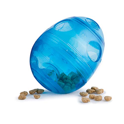 PetSafe Dispensador de Comida y Juguete Interactivo Egg-Cersizer, Uso con Alimentos o golosinas – PTY00-13747, Azules y morados