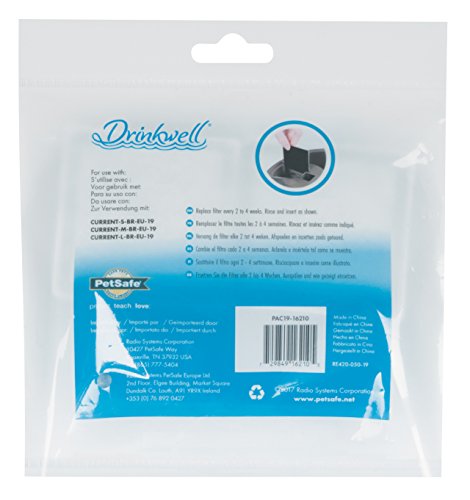 PetSafe Filtros de Carbono de Repuesto de Fuente para Mascotas con Corriente de Agua Drinkwell de, para Fuentes de Agua para Perros y Gatos, 4 Unidades 19.96 ml