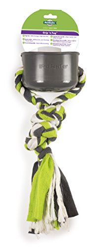 PetSafe Grip 'n' Tug - Juguete para Perros - Trenzado de Lana para Morder y Tirar, Mango de Seguridad de Plástico, Cuerda de Repuesto Disponible, Lavable a Máquina