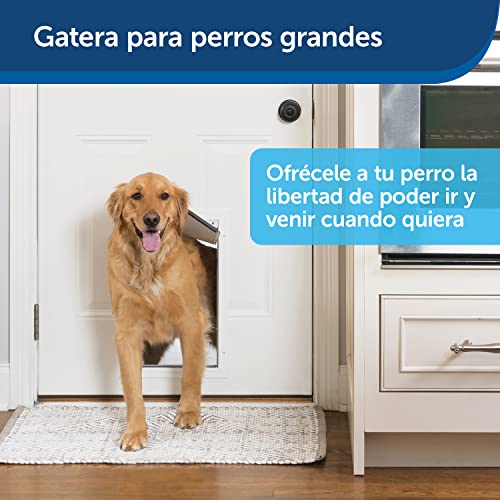 PetSafe – Puerta de Aluminio para Perros y Gatos Staywell Original – Puerta de Entrada y Salida - Puerta para Mascotas. Panel de cierre Resistente Incluido – Aislante – L - Máx. 45 kg