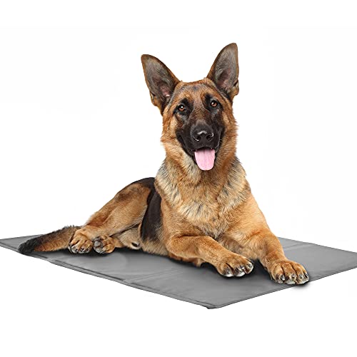 PetSol Alfombra Refrescante para Perro (90x50cm) Actualización Engrosada 0.4mm 300D Oxford Alfombrilla de Refrigeración Automática para Animales de Compañía