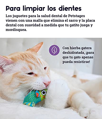 Petstages Catnip Chew Mice - Juguete para la salud dental - Para gatos - Pack de 2