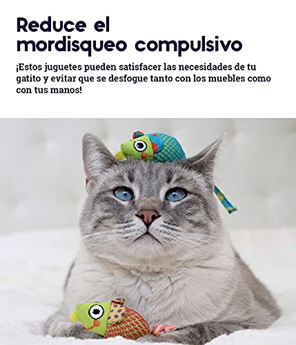 Petstages Catnip Chew Mice - Juguete para la salud dental - Para gatos - Pack de 2