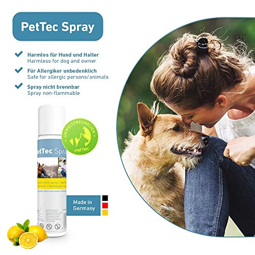 PetTec Collar Antiladridos Perros con Señal Pulverizada automática, Incluye Aerosol con Fragancia de Limón, Adiestramiento para Acabar con los Ladridos de Perros Grandes y pequeños