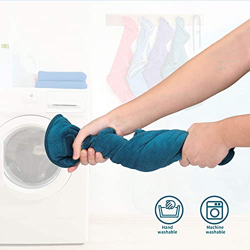 PETTOM Albornoz para Perros Ajustable, Toalla de Secado para Mascotas de Microfibra, Toalla de baño súper Suave Lavable a máquina (M, Azul)