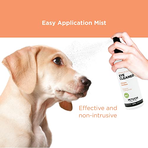 PETUCHI Limpiador de Ojos para Perros Bio; Desinfecta y Calma Ojos Irritados; Spray Colirio Natural; 150ml