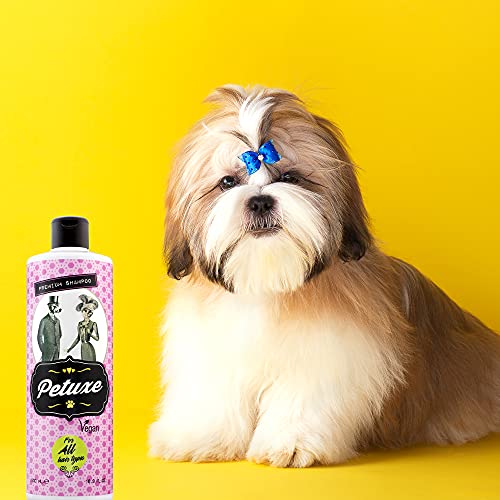 Petuxe Champú para Mascotas. Champú Vegano Perros. Champú Gatos. Todas Las Razas. Todo Tipo de Pelo - Vegano. Lava en Profundidad. con Vitamina E - 200 ml