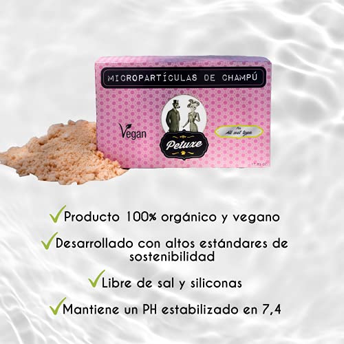 Petuxe Champú Vegano para Mascotas Champú Concentrado en microparticulas. Champú Perros. Champú Gatos.Todas Las Razas. Uso Profesional Peluquero canino. - 500 gr (equivale a 50L)