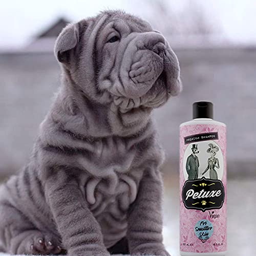 Petuxe Champú Vegano Zero% para Mascotas con Pieles sensibles. Champú Perros. Champú Gatos. Sin sulfatos, sin siliconas, sin Sal.Todas Las Razas (200 ml)